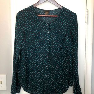 Anne Taylor button down pocket blouse